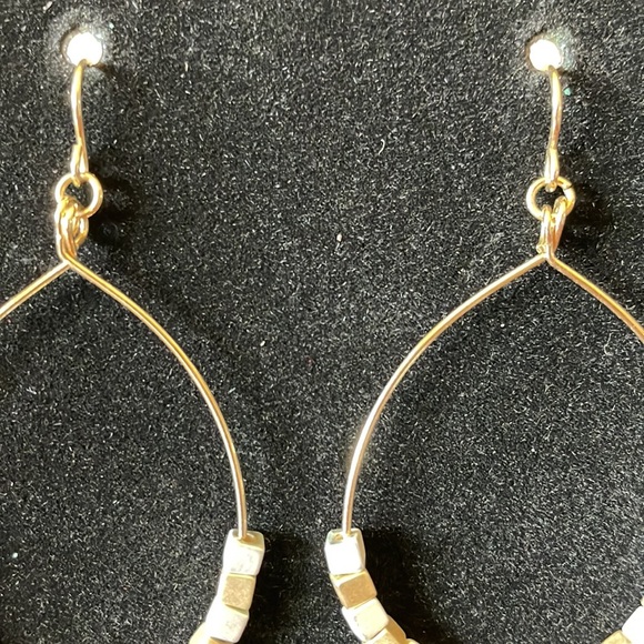 Gold and Silver Bead Earrings - Picture 3 of 5